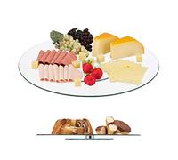 Relaxdays 4xAssiette tournante en verre