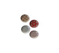Lot de 4 assiettes plates en céramique multicolore, rondes, à motifs - Chehoma, Bohemian - Ø20x1 cm
