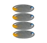 Lot de 4 assiettes rondes en mélamine gris moucheté incassable léger peint à la main motif ciel étoilé pour plats froids accompagnements restaurant ménage 25,2 cm (17,6 cm)