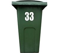 Lot de 4 autocollants en vinyle pour poubelle Numéro 1-99 Grande boîte de recyclage (33)