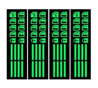 Lot de 4 autocollants lumineux phosphorescents pour boutons de voiture - Étiquettes fluorescentes imperméables pour décoration intérieure de voiture, vert, 10,2 x 2,6 cm