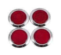 Lot de 4 autocollants réfléchissants ronds pour voiture, rouges