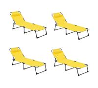 Lot de 4 Bains de Soleil Solario 173cm Jaune