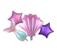 Lot de 4 Ballons Gonflables "Sirène" 60cm Multicolore Multicolore G