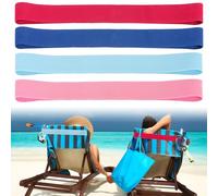 Lot de 4 bandes élastiques pour chaises longues, bandes élastiques pour serviette de transat, bandes de serviette coupe-vent, pinces de chaise de plage pour chaise (lot de 2, bleu + lot de 2 turquoise