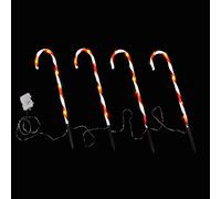 Lot de 4 barres lumineuses de jardin LED avec 32 LED blanches barre de sucre ...