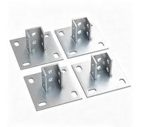 Lot de 4 bases de poteau d'entretoise, base de montage carrée à 4 trous, plaque plate de 14,5 x 14,5 cm pour canal de support simple de 4,5 cm pour systèmes de cadrage personnalisés