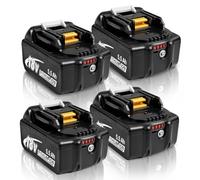 Lot de 4 batteries de rechange Li-ion 18 V 5500 mAh pour batterie Makita | Compatible avec BL1860B BL1860 BL1850B BL1850 BL1840B BL1840 BL1830B BL1815 BL1835 BL1845 194205-3 LXT-400 avec indicateur de