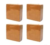 Lot de 4 blocs de mélange de rempotage en fibre de coco pour plantes d'intérieur et d'extérieur, amendement naturel du sol avec rétention d'humidité et aération des racines, 300 g, couleur marron