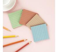 Lot de 4 blocs de notes adhésives lignées de 7,6 x 7,6 cm - Couleurs vintage - Style 2