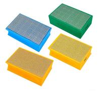 Lot de 4 blocs de ponçage en éponge émeri grain 60 à 400 pour carrelage, verre, bois, métal, polissage et découpe, base hautement élastique, 95 x 60 x 30 mm