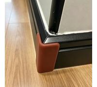 Lot de 4 blocs de protection autocollants pour plinthe en caoutchouc épais pour murs, meubles, bords (marron)