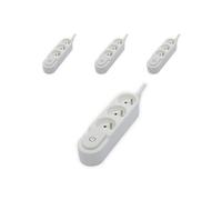 - Lot de 4 blocs multiprises 3x16A - 3500W - câble H05VV-F 3x1,5mm² - 3m - Blanc