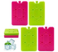 Lot de 4 blocs réfrigérants pour sac isotherme, 200 ml, pour déjeuner, glacière, ultra fin, réutilisable, garde les aliments frais, les boissons fraîches, pour boîte à déjeuner, pique-nique, camping