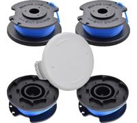 Lot de 4 bobines de fil pour débroussailleuse - 1 couvercle de bobine compatible avec Ryobi One+ AC14RL3A RAC124 OLT1832 RLT183215 RLT2925 RLT1825M13 - Remplacement pour fil de débroussailleuse sans