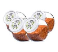 Lot de 4 bocals à bonbons bocal en verre avec couvercle pot de conservation - Diamètre 10.5 x Hauteur 16 cm -JUANIO- Transparent G
