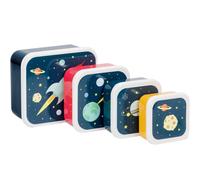 Lot de 4 boîtes à goûter espace