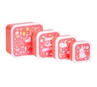 A Little Lovely Company – Boîtes à goûter Fun – Lot de 4 – Rose, Blanc, Rouge TU