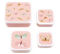 Lot de 4 boîtes à goûter Papillons