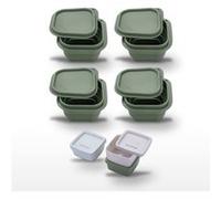 Lot de 4 boîtes à snacks 13 vec 3 boîtes à sauce Fackelmann Storage Vert|Bleu|Beige