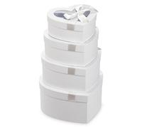 Lot de 4 boîtes-cadeaux en forme de cœur, boîtes de rangement avec couvercle, boîtes-cadeaux en carton, boîtes à fleurs, boîtes de rangement, coffrets à bijoux, boîtes-cadeaux