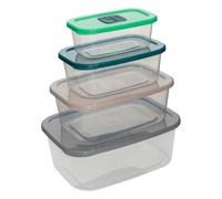 Lot de 4 Boîtes de Conservation Micro-ondes 24cm Transparent