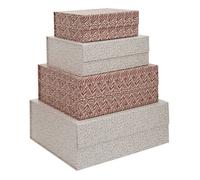 Paris Prix Lot de 4 boîtes de rangement Gardenia Magnetbox 25/30/35/40 cm Multicolore