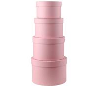 Lot de 4 boîtes de rangement avec couvercle, boîtes-cadeaux rondes, boîtes à fleurs en carton, boîtes de rangement, boîtes-cadeaux, coffrets à bijoux, boîtes-cadeaux pour les anniversaires, cadeaux po