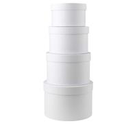 Lot de 4 boîtes de rangement avec couvercle, boîtes-cadeaux rondes, boîtes à fleurs en carton, boîtes de rangement, boîtes-cadeaux, coffrets à bijoux, boîtes-cadeaux pour les anniversaires, cadeaux po