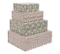 Lot de 4 Boîtes de Rangement Floréa 40cm Multicolore