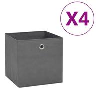 Lot de 4 Boîtes de rangement Mode - Bac de rangement Tissu intissé 28x28x28 cm Gris Market® 194571