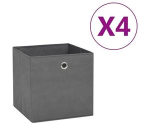 Lot de 4 Boîtes de rangement Mode - Bac de rangement Tissu intissé 28x28x28 cm Gris Market® 194571