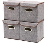 Lot de 4 boîtes de rangement pliables, cubes de 25 cm