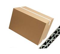 Lot de 4 boîtes en carton 60 x 40 x 40 cm avec 1 ruban adhésif Havane - emballage carton double vague poids garanti 1 kg par boîte pour expédition/entrepôt/déménagement boîte neutre