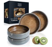 Lot de 4 bols - MORITZ - 3427 - Grès - Intérieur beige / Extérieur gris - Four & lave-vaisselle