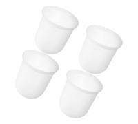Lot de 4 Bols Porte-Brosses de Toilette en Plastique Blanc | Base Ronde Anti-Salissures, Format 100x115mm, Usage Domestique et Hôtelier, Rangement Compact