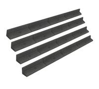 Lot de 4 Bordures de Jardin 1,2 m en Caoutchouc Gris Flexible Résistant Aux UV Longueur 4,8 m Pelouse Chemin Voie Allée Parcelle de Jardin Parterre Fleurs Légumes Élevé [Piquets Assortis Inclus]