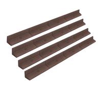 Lot de 4 Bordures de Jardin 1,2 m en Caoutchouc Marron Flexible Résistant Aux UV Longueur 4,8 m Pelouse Chemin Voie Allée Parcelle de Jardin Parterre Fleurs Légumes Élevé [Piquets Assortis Inclus]