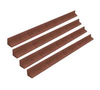Lot de 4 Bordures de Jardin 1,2 m en Caoutchouc Terre Cuite Flexible Résistant Aux UV Longueur 4,8 m Pelouse Chemin Voie Allée Parcelle Jardin Parterre Fleurs Légumes Élevé [Piquets Assortis Inclus]