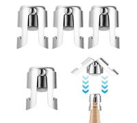 Lot de 4 Bouchons à Champagne, Bouchon Champagne Garde Bulles | Acier Inoxydable, Bouchon de Bouteille Réutilisable, pour Bouteilles de Champagne et Vin Mousseux