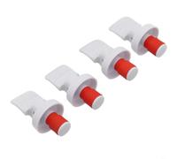 Lot de 4 bouchons de bouteille de vin avec mécanisme de pression manuelle, joint en caoutchouc étanche pour bière pour champagne et huile, outil de bar réutilisable en plastique PP, noir (4 pièces