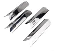 Lot de 4 boucliers thermiques de rechange en acier inoxydable pour barbecue à gaz - Couvercle de brûleur réglable - Diffuseur de chaleur - Pièces de rechange pour tente de barbecue - 29,8 à 53,3 cm