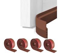 Lot de 4 boudins de porte autocollants pour portes, insonorisants et résistants aux intempéries pour portes, 5,1 cm de large x 99,1 cm de long, marron