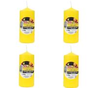 Lot de 4 Bougie Parfumées Fantaisie d'Agrumes, Bougies Jaune Parfumées11x4.7cm, Bougies Piliers Parfumées 25 Heures de Combustion