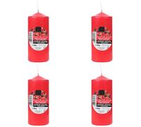 Lot de 4 Bougie Parfumées Fruits des Bois, Bougies Rouge Parfumées11x4.7cm, Bougies Piliers Parfumées 25 Heures de Combustion