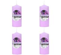 Lot de 4 Bougie Parfumées Lavande, Bougies Violet Parfumées 11x4.7cm, Bougies Piliers Parfumées 25 Heures de Combustion