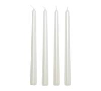 Lot de 4 Bougies Bâton Satin 25cm Blanc