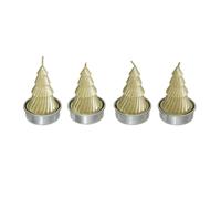 Atmosphera - Bougies chauffe-plat Sapin 6 cm Or - Lot de 4