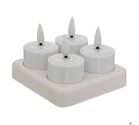 Lot de 4 bougies chauffe-plats LED rechargeables Aitor blanc - Atmosphera Créateur d'intérieur