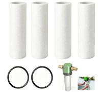 Lot de 4 bougies de rechange pour filtre à eau - 80 µm - Avec joint torique - Compatible avec les filtres fins Grünbeck Geno FS 1 + 2 grands joints d'étanchéité en caoutchouc - Feutre de laine